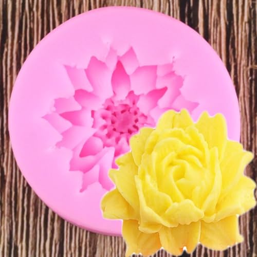 Blumen-Harz-Formen, 5,4 x 5,4 cm, 3D-Form, schöne Chrysanthemen-Blumen, Hochzeitstortendekoration, Backwerkzeug, Fondant, Silikonform, Seifenform von DUOLAIYUNSO