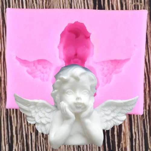 Blumenformen aus Kunstharz, 5,5 x 4 cm, 3D-Engelsform, Seife, Silikonform, Basteln, Skulptur, Kuchendekoration, Kerze, Gips, Ornament von DUOLAIYUNSO
