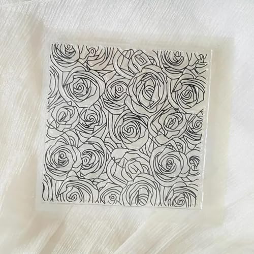 Briefstempel zum Basteln, 10 x 10 cm, Rosen-Hintergrund, transparenter Silikonstempel für Scrapbooking, Fotoalbum, Dekoration Briefstempel zum Basteln, 10 x 10 cm, Rosen-Hintergrund, transparenter Silikonstempel für Scrapbooking, Fotoalbum, Dekoration von DUOLAIYUNSO
