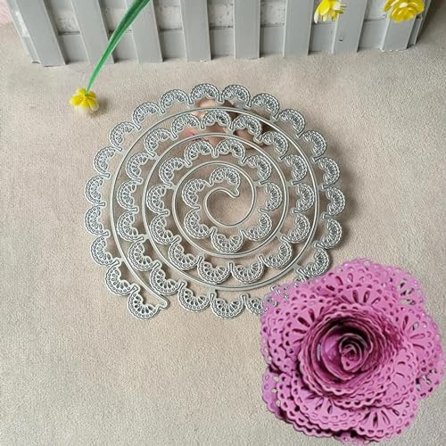 Metall-Stanzformen für Kartenherstellung, 16,2 x 15,8 cm, gedrehte Blumen, Metall-Stanzformen für Scrapbooking, geprägtes Fotoalbum, Dekoration, Basteln von DUOLAIYUNSO