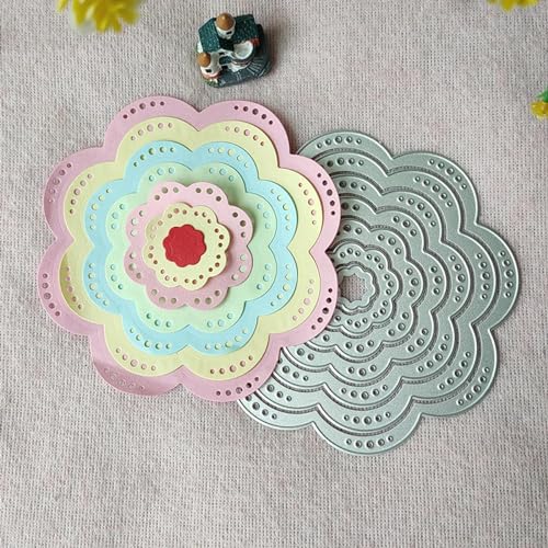 Metall-Stanzformen für Kartenherstellung, 7 Stück, 13,2 x 13,2 cm, runde Spitze, Metall-Stanzformen für Scrapbooking, geprägtes Fotoalbum, Dekoration von DUOLAIYUNSO