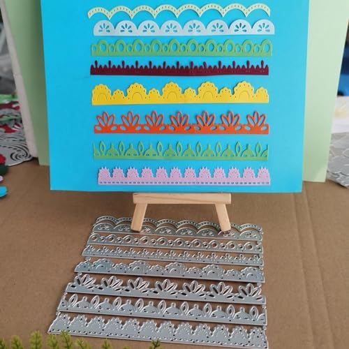 Metall-Stanzformen für Kartenherstellung, 8 Stück, 15,5 x 13,8 cm, Spitzenkarton, Metall-Stanzformen für Scrapbooking, Papierkarten, Prägung, Handwerk von DUOLAIYUNSO