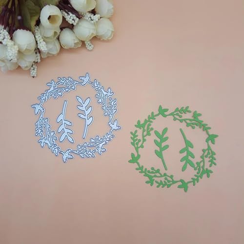 Metall-Stanzformen für Kartenherstellung, 9 x 9 cm, Kranz, rund, Kreis, Blätter, Metall, Stanzformen für Scrapbooking, geprägtes Fotoalbum, Dekoration Metall-Stanzformen für Kartenherstellung, 9 x 9 cm, Kranz, rund, Kreis, Blätter, Metall, Stanzformen für Scrapbooking, geprägtes Fotoalbum, Dekoration von DUOLAIYUNSO
