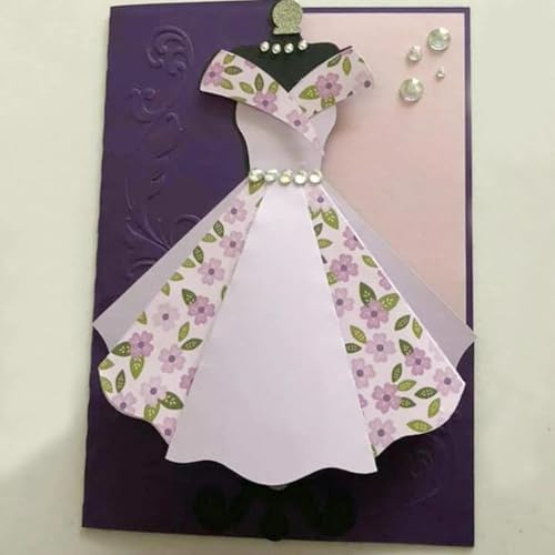 Metall-Stanzschablonen für Kartenherstellung, 10 x 10,1 cm, schönes Kleid, Metall-Stanzformen für Scrapbooking, Prägung, Kartenherstellung, Schablone von DUOLAIYUNSO