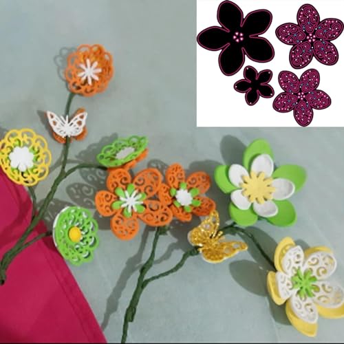Metall-Stanzschablonen für Kartenherstellung, 10 x 11,7 cm, Blumen, Metall-Stanzformen für Scrapbooking, Papierkarten, Prägung, Handwerk von DUOLAIYUNSO