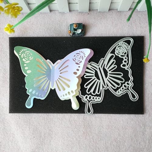 Metall-Stanzschablonen für Kartenherstellung, 11,3 x 14,6 cm, Schmetterling, Metall-Stanzformen für Scrapbooking, geprägte Fotoalbum-Dekoration von DUOLAIYUNSO
