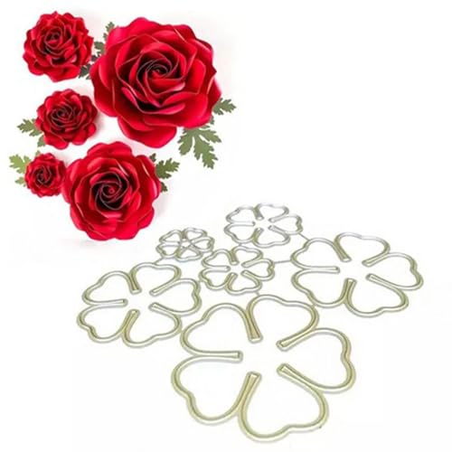 Metall-Stanzschablonen für Kartenherstellung, 11,4 x 10,5 cm, 3D-Rosenblüte, Metall-Stanzformen für Scrapbooking, Prägung, Stempel, Basteln von DUOLAIYUNSO