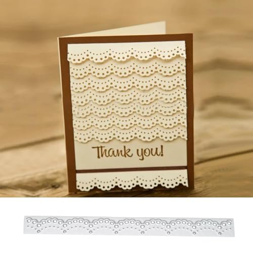 Metall-Stanzschablonen für Kartenherstellung, 13,6 x 1,3 cm, Spitzen-Metall-Stanzformen für Kartenherstellung, Scrapbooking, Dekoration, Handwerk von DUOLAIYUNSO