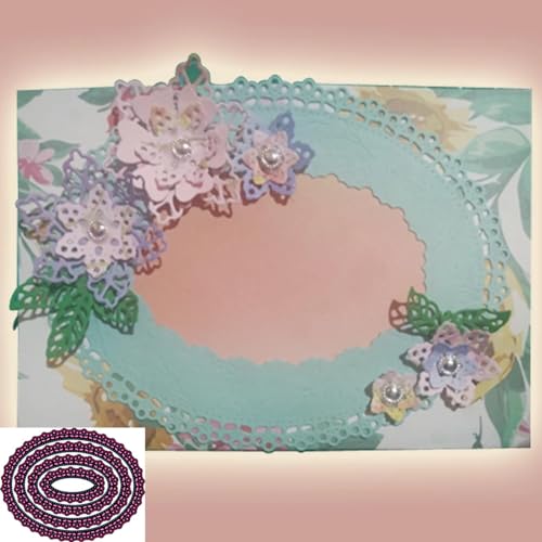 Metall-Stanzschablonen für Kartenherstellung, 13,7 x 10,9 cm, Schichtrahmen, Metall-Stanzformen für Scrapbooking, Papierkarten, Prägung, Handwerk von DUOLAIYUNSO