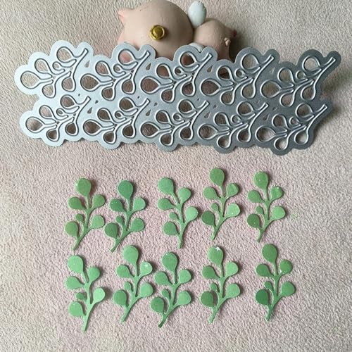 Metall-Stanzschablonen für Kartenherstellung, 4,9 x 14,8 cm, Blätter, Metall-Stanzformen für Scrapbooking, geprägte Fotoalbum-Dekoration von DUOLAIYUNSO