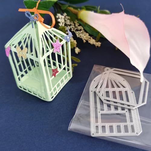 Metall-Stanzschablonen für Kartenherstellung, 5,1 x 13,6 cm, schöner Vogelkäfig und Haustierkäfig, Metall-Stanzformen, Fotoalbum-Vorlage von DUOLAIYUNSO
