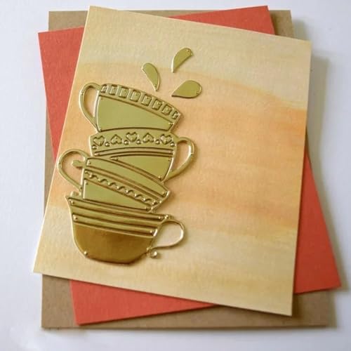 Metall-Stanzschablonen für Kartenherstellung, 5,1 x 7,6 cm, Tee-, Kaffeetassen-Metall-Stanzformen für Scrapbooking, Dekoration, Prägung, Papier, Karten, Vorlage Metall-Stanzschablonen für Kartenherstellung, 5,1 x 7,6 cm, Tee-, Kaffeetassen-Metall-Stanzformen für Scrapbooking, Dekoration, Prägung, Papier, Karten, Vorlage von DUOLAIYUNSO