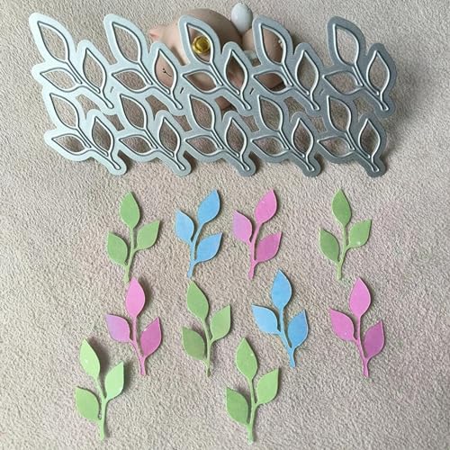 Metall-Stanzschablonen für Kartenherstellung, 6,1 x 13,9 cm, Blätter, Metall-Stanzformen für Scrapbooking, geprägte Fotoalbum-Dekoration von DUOLAIYUNSO