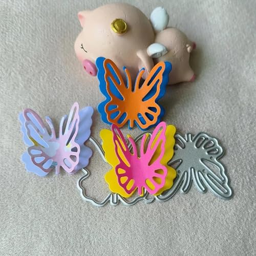 Metall-Stanzschablonen für Kartenherstellung, 7 x 3,3 cm, Schmetterling, Metall-Stanzformen für Scrapbooking, geprägtes Fotoalbum, Dekoration von DUOLAIYUNSO