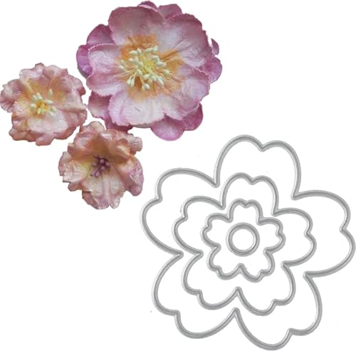 Metall-Stanzschablonen für Kartenherstellung, 7 x 6,8 cm, Blumen, Metall-Stanzformen für Scrapbooking, Ausschnitte, Alben, Papierkarten, Basteln, Prägeschablonen von DUOLAIYUNSO