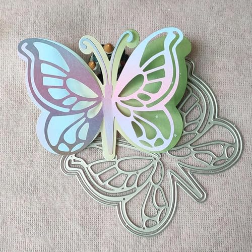 Metall-Stanzschablonen für Kartenherstellung, 9,2 x 12,5 cm, Schmetterling, Metall-Stanzformen für Scrapbooking, geprägte Fotoalbum-Dekoration von DUOLAIYUNSO