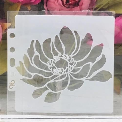 Schablonen zum Basteln, wiederverwendbar, 14 x 13 cm, große Blumenschablonen zum Malen, Zeichenvorlagen zum Malen auf Holz, Wand, Möbelstil A von DUOLAIYUNSO