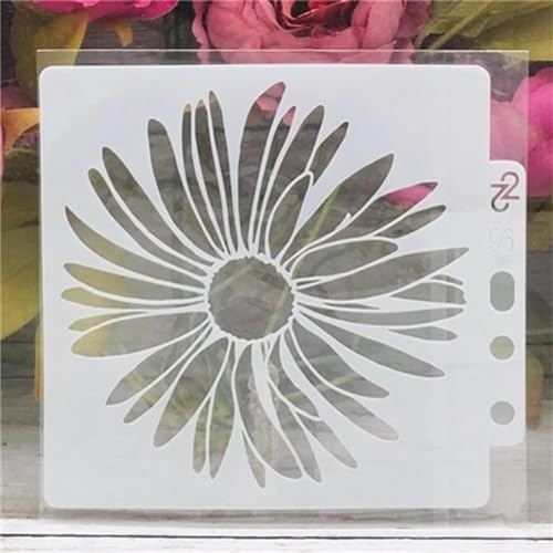 Schablonen zum Basteln, wiederverwendbar, 14 x 13 cm, große Blumenschablonen zum Malen, Zeichenvorlagen zum Malen auf Holz, Wand, Möbelstil D von DUOLAIYUNSO