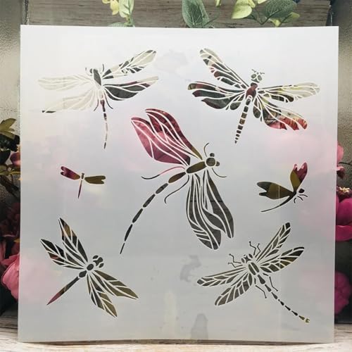 Schablonen zum Basteln, wiederverwendbar, 30 x 30 cm, Libellen-Schablonen zum Malen, Zeichenvorlagen zum Malen auf Holz, Wand, Möbeln Schablonen zum Basteln, wiederverwendbar, 30 x 30 cm, Libellen-Schablonen zum Malen, Zeichenvorlagen zum Malen auf Holz, Wand, Möbeln von DUOLAIYUNSO