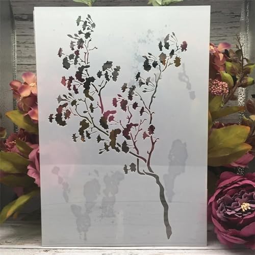 Schablonen zum Basteln, wiederverwendbar, A4, 29 cm, große Blumen, Schablonen zum Malen, Zeichenvorlagen zum Malen auf Holz, Wand, Möbelstil, L von DUOLAIYUNSO