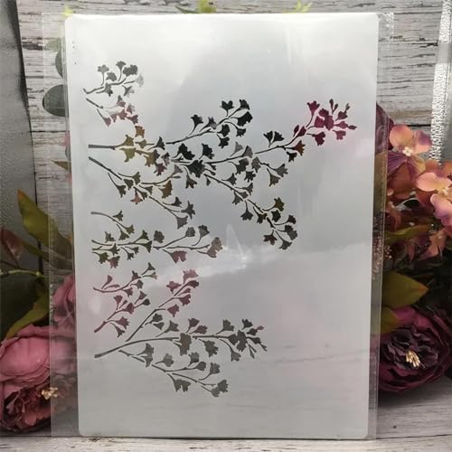 Schablonen zum Basteln, wiederverwendbar, A4, 29 cm, große Blumen, Schablonen zum Malen, Zeichenvorlagen zum Malen auf Holz, Wand, Möbelstil D von DUOLAIYUNSO