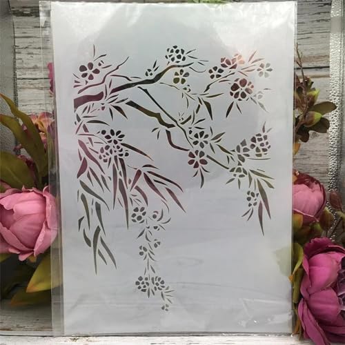 Schablonen zum Basteln, wiederverwendbar, A4, 29 cm, große Blumen, Schablonen zum Malen, Zeichenvorlagen zum Malen auf Holz, Wand, Möbelstil E von DUOLAIYUNSO