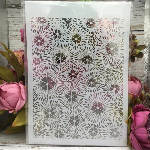 Schablonen zum Basteln, wiederverwendbar, A4, 29 cm, große Blumen, Schablonen zum Malen, Zeichenvorlagen zum Malen auf Holz, Wand, Möbelstil I von DUOLAIYUNSO