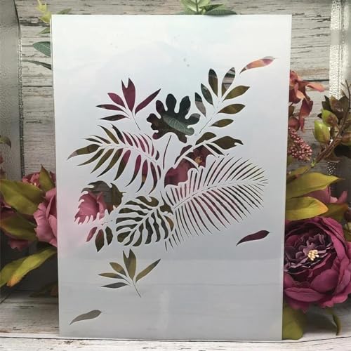 Schablonen zum Basteln, wiederverwendbar, A4, 29 cm, große Blumen, Schablonen zum Malen, Zeichenvorlagen zum Malen auf Holz, Wand, Möbelstil K von DUOLAIYUNSO