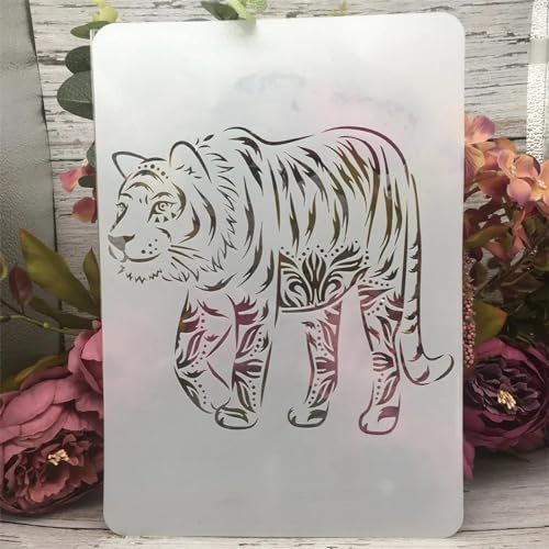 Schablonen zum Malen an Wänden, 29 x 21 cm, A4, toller Tiger, wiederverwendbar, Zeichnen, Malen, Bastelvorlagen für Wandpapier, Kunst, Scrapbooking, Heimdekoration, Stil B Schablonen zum Malen an Wänden, 29 x 21 cm, A4, toller Tiger, wiederverwendbar, Zeichnen, Malen, Bastelvorlagen für Wandpapier, Kunst, Scrapbooking, Heimdekoration, Stil B von DUOLAIYUNSO