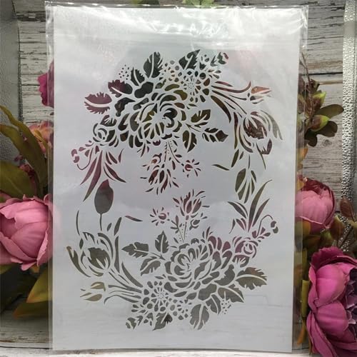 Schablonen zum Malen an Wänden, A4, 29 cm, Ahornblätter, Zweige, wiederverwendbar, Zeichnen, Malen, Bastelvorlagen für Wandpapier, Kunst, Scrapbooking, Heimdekoration, Stil J von DUOLAIYUNSO