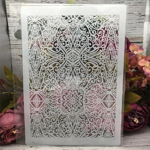 Schablonen zum Malen an Wänden, A4, 29 cm, Blättertextur, wiederverwendbar, Zeichnen, Malen, Basteln, Vorlagen für Wandpapier, Kunst, Scrapbooking, Heimdekoration, Stil D von DUOLAIYUNSO