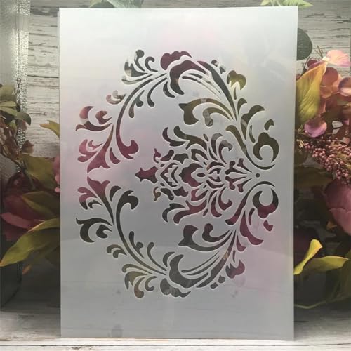Schablonen zum Malen an Wänden, A4, 29 cm, Blumen-Totem, wiederverwendbar, Zeichnen, Malen, Basteln, Vorlagen für Wandpapier, Kunst, Scrapbooking, Heimdekoration von DUOLAIYUNSO