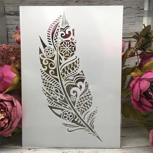 Schablonen zum Malen an Wänden, A4, 29 cm, Vintage-Totenkopf-Design, wiederverwendbar, Zeichnen, Malen, Bastelvorlagen für Wandpapier, Kunst, Scrapbooking, Heimdekoration, Stil 2 von DUOLAIYUNSO