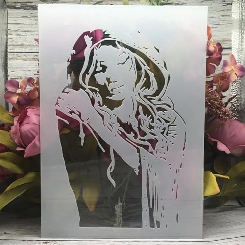 Schablonen zum Malen an Wänden, A4, Paris-Blumenrand, wiederverwendbar, Zeichnen, Malen, Bastelvorlagen für Tapete, Kunst, Scrapbooking, Heimdekoration, Stil F von DUOLAIYUNSO