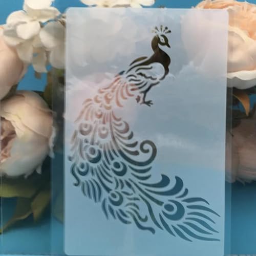 Schablonen zum Malen an Wänden, A5, Pfau, wiederverwendbar, Zeichnen, Malen, Basteln, Vorlagen für Wandpapier, Kunst, Scrapbooking, Heimdekoration von DUOLAIYUNSO