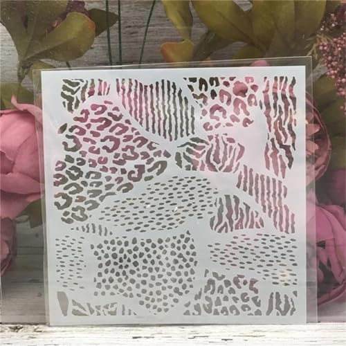 Schablonen zum Malen auf Holz, 15 x 15 cm, Leopardenstruktur, Vorlagen zum Zeichnen, Kartenherstellung, wiederverwendbare Schablonen für Leinwand, Möbel, Papier, Basteln, Stil A von DUOLAIYUNSO