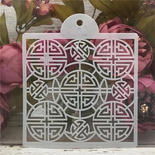 Schablonen zum Malen auf Holz, 15 x 17,5 cm, chinesische Happiness-Vorlagen zum Zeichnen von Karten, wiederverwendbare Schablonen für Leinwand, Möbel, Papierhandwerk von DUOLAIYUNSO