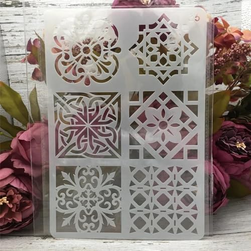 Schablonen zum Malen auf Holz, 26 x 17 cm, Blumenblätter, Linienvorlagen zum Zeichnen, Kartenherstellung, wiederverwendbare Schablonen für Leinwand, Möbel, Papier, Basteln, Stil 12 von DUOLAIYUNSO