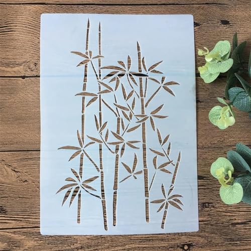 Schablonen zum Malen auf Holz, 26 x 18 cm, Bambuspflanzen, Blätter, Vorlagen zum Zeichnen, Kartenherstellung, wiederverwendbare Schablonen für Leinwand, Möbel, Papier, Basteln Schablonen zum Malen auf Holz, 26 x 18 cm, Bambuspflanzen, Blätter, Vorlagen zum Zeichnen, Kartenherstellung, wiederverwendbare Schablonen für Leinwand, Möbel, Papier, Basteln von DUOLAIYUNSO