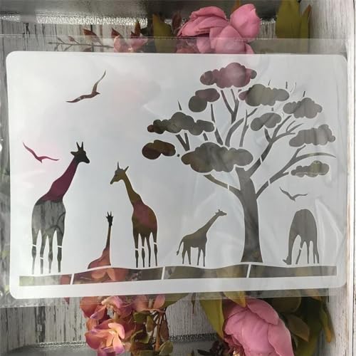 Schablonen zum Malen auf Holz, A4, 29 cm, Elefant, Wildafrika, Vorlagen zum Zeichnen, Kartenherstellung, wiederverwendbare Schablonen für Leinwand, Möbel, Papier, Basteln, Stil B Schablonen zum Malen auf Holz, A4, 29 cm, Elefant, Wildafrika, Vorlagen zum Zeichnen, Kartenherstellung, wiederverwendbare Schablonen für Leinwand, Möbel, Papier, Basteln, Stil B von DUOLAIYUNSO