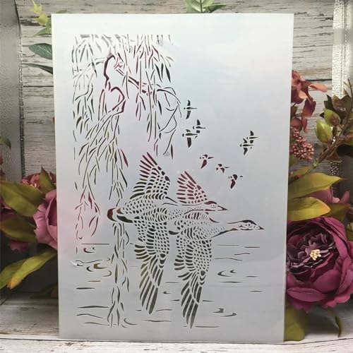 Schablonen zum Malen auf Holz, A4, 29 cm, Mondstraße, Baum Nacht, Vorlagen zum Zeichnen, Kartenherstellung, wiederverwendbare Schablonen für Leinwand, Möbel, Papier, Basteln, Stil C Schablonen zum Malen auf Holz, A4, 29 cm, Mondstraße, Baum Nacht, Vorlagen zum Zeichnen, Kartenherstellung, wiederverwendbare Schablonen für Leinwand, Möbel, Papier, Basteln, Stil C von DUOLAIYUNSO