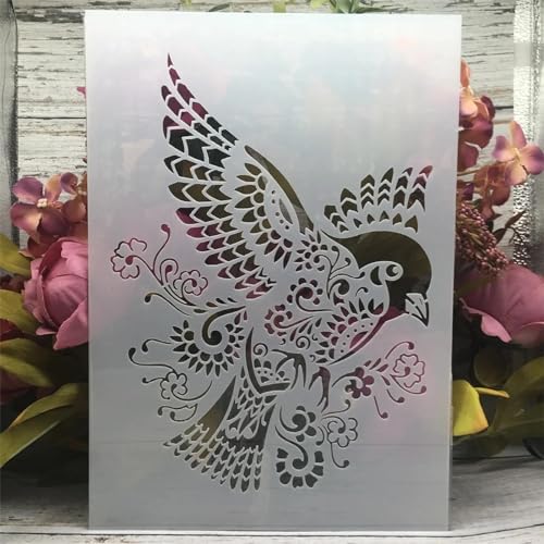 Schablonen zum Malen auf Holz, A4, 29 cm, Vogelspatzen-Vorlagen zum Zeichnen, Kartenherstellung, wiederverwendbare Schablonen für Leinwand, Möbel, Papier, Basteln Schablonen zum Malen auf Holz, A4, 29 cm, Vogelspatzen-Vorlagen zum Zeichnen, Kartenherstellung, wiederverwendbare Schablonen für Leinwand, Möbel, Papier, Basteln von DUOLAIYUNSO