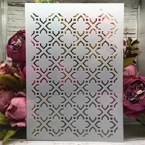 Schablonen zum Malen auf Holz, A4, 29 cm, geometrische Rahmenstruktur-Vorlagen zum Zeichnen, Kartenherstellung, wiederverwendbare Schablonen für Leinwand, Möbel, Papier, Basteln, Stil A von DUOLAIYUNSO