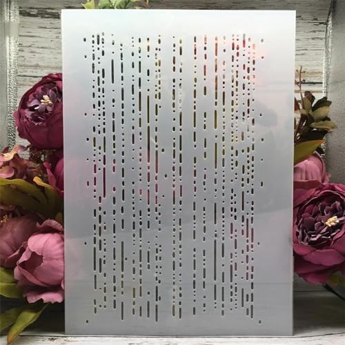 Schablonen zum Malen auf Holz, A4, 29 cm, gepunktete Linienstrukturvorlagen zum Zeichnen, Kartenherstellung, wiederverwendbare Schablonen für Leinwand, Möbel, Papier, Basteln, Stil A von DUOLAIYUNSO