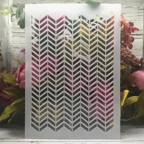 Schablonen zum Malen auf Holz, A4, 29 cm, gewellte Geometrie-Textur, Vorlagen zum Zeichnen, Kartenherstellung, wiederverwendbare Schablonen für Leinwand, Möbel, Papier, Basteln Schablonen zum Malen auf Holz, A4, 29 cm, gewellte Geometrie-Textur, Vorlagen zum Zeichnen, Kartenherstellung, wiederverwendbare Schablonen für Leinwand, Möbel, Papier, Basteln von DUOLAIYUNSO