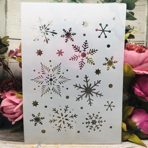 Schablonen zum Malen auf Holz, A4, 29 x 21 cm, Schneeflocken-Texturvorlagen zum Zeichnen, Kartenherstellung, wiederverwendbare Schablonen für Leinwand, Möbel, Papier, Basteln, Muster A Schablonen zum Malen auf Holz, A4, 29 x 21 cm, Schneeflocken-Texturvorlagen zum Zeichnen, Kartenherstellung, wiederverwendbare Schablonen für Leinwand, Möbel, Papier, Basteln, Muster A von DUOLAIYUNSO