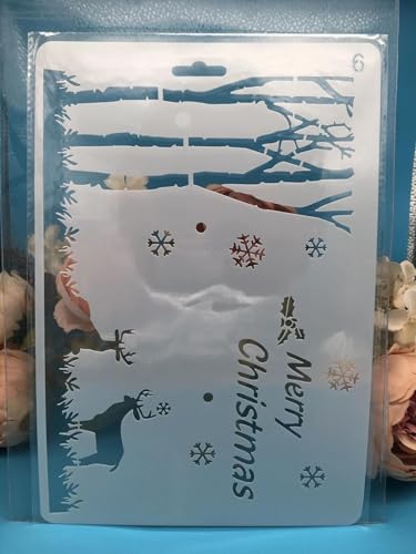 Schablonen zum Malen auf Holz, A4, Baum-Hirsch, Frohe Weihnachten, Vorlagen zum Zeichnen, Kartenherstellung, wiederverwendbare Schablonen für Leinwand, Möbel, Papierhandwerk Schablonen zum Malen auf Holz, A4, Baum-Hirsch, Frohe Weihnachten, Vorlagen zum Zeichnen, Kartenherstellung, wiederverwendbare Schablonen für Leinwand, Möbel, Papierhandwerk von DUOLAIYUNSO