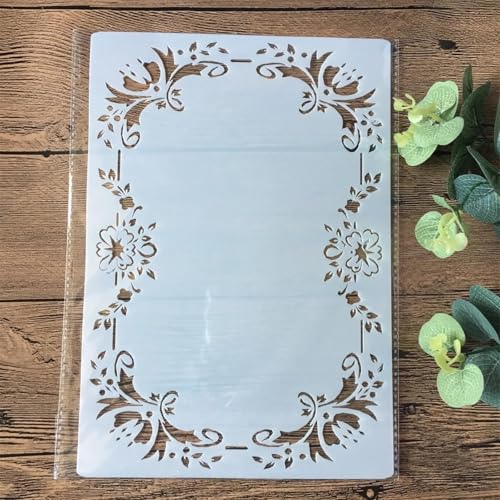 Schablonen zum Malen auf Holz, A4-Blätter, Texturvorlagen zum Zeichnen, Kartenherstellung, wiederverwendbare Schablonen für Leinwand, Möbel, Papier, Basteln von DUOLAIYUNSO