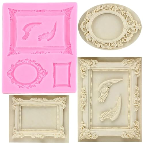 Silikonformen, 16 x 13,4 cm, 3D-Bilderrahmen-Bordüre, Silikonformen, barocke Relief, Engelsflügel, Fondant, Kuchendekoration, Werkzeuge, Schokolade, Süßigkeiten, Epoxidharz-Formen Silikonformen, 16 x 13,4 cm, 3D-Bilderrahmen-Bordüre, Silikonformen, barocke Relief, Engelsflügel, Fondant, Kuchendekoration, Werkzeuge, Schokolade, Süßigkeiten, Epoxidharz-Formen von DUOLAIYUNSO