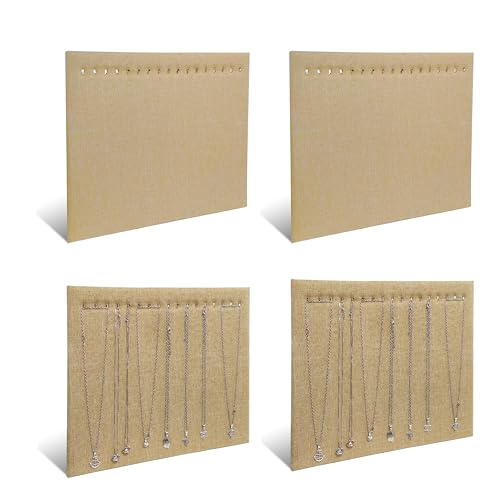 Duomilee Halskettenständer zum Verkauf mit 17 Haken, Rosa und Flachs, 37,1 x 30,5 cm, Samt-Halsketten-Display für Schmuck, Halskettenhalter, Organizer, Veranstaltungen, Showcas, Geschäfte (Flachs) von DUOMILEE